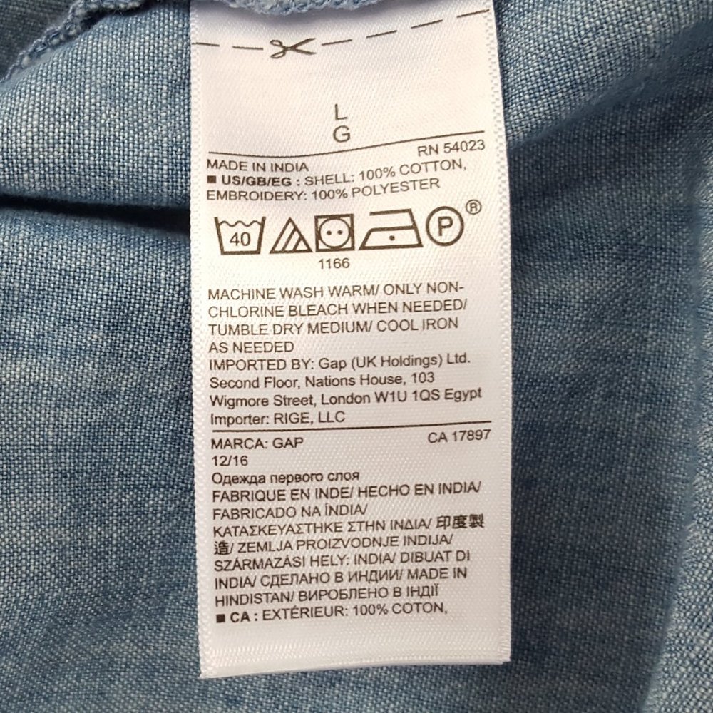 GAP 1969 Chambray Embroidered Off The Shoulder Top - Picture 8 of 8